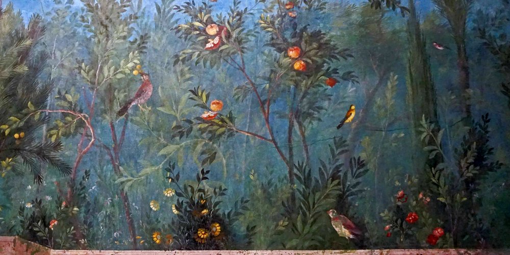 Pintura romana de un jardín (casa de Livia en Roma)