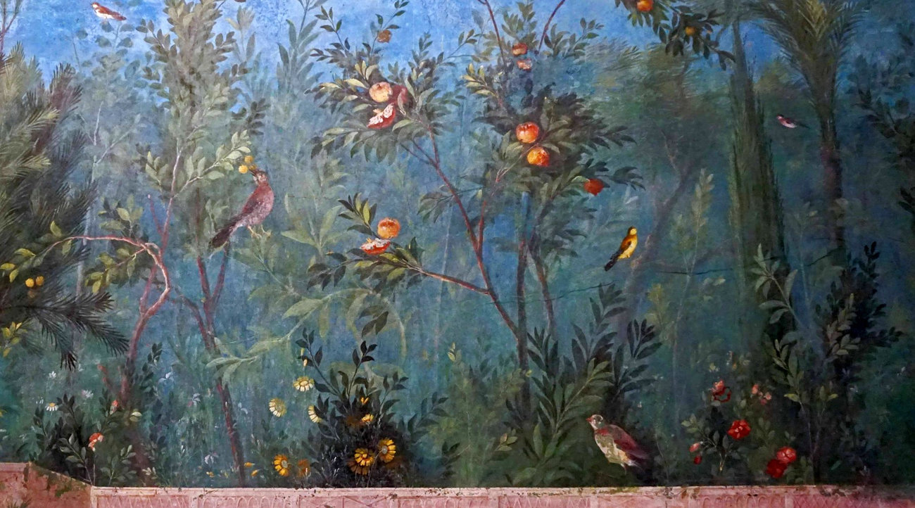 Pintura romana de un jardín (casa de Livia en Roma)